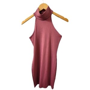Mauve Ribbed Dress From Pretty Little Thing